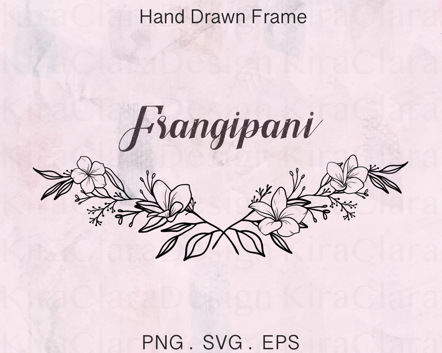 Frangipani Flower (Plumeria) Border Frame Clipart