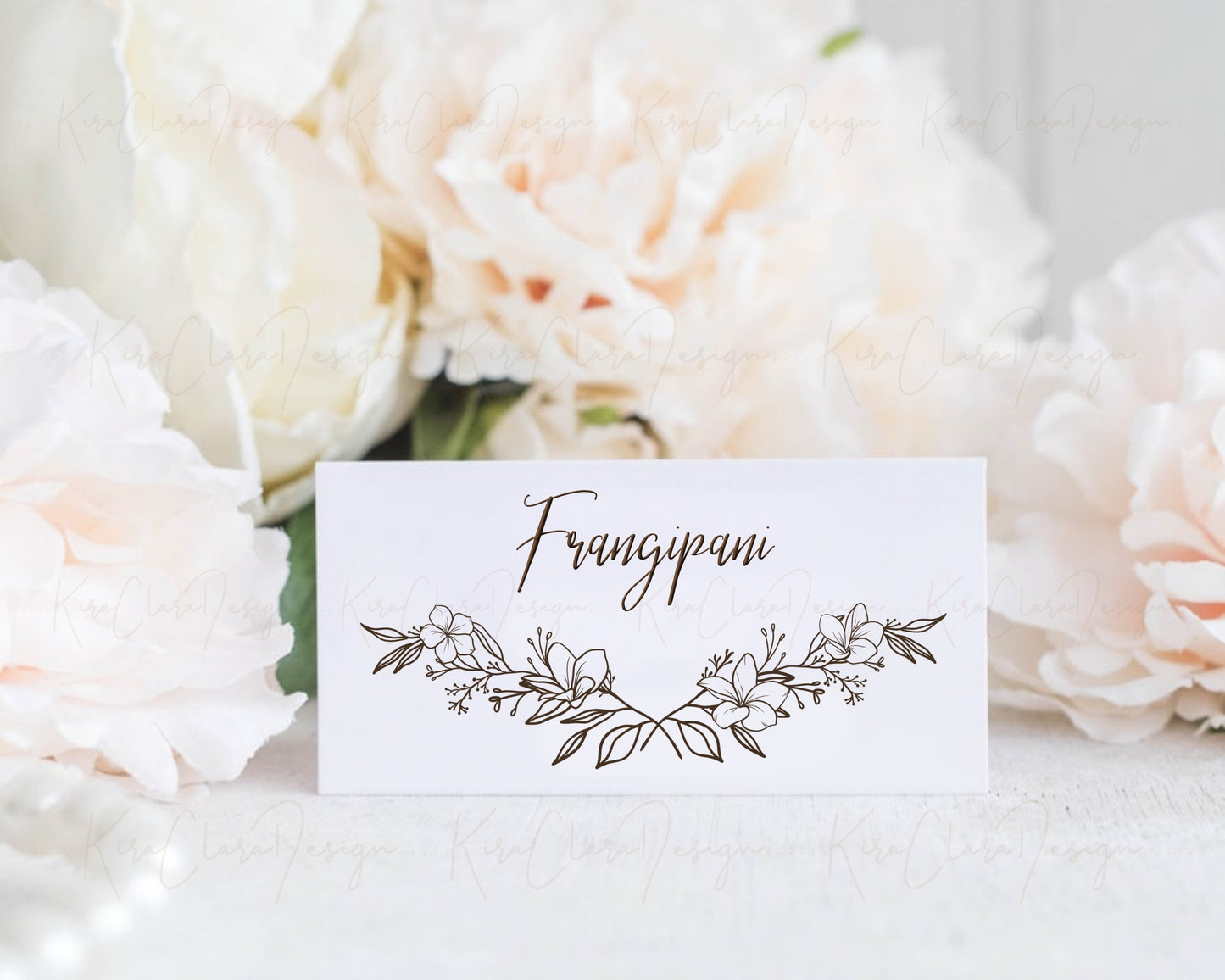 Frangipani Flower (Plumeria) Border Frame Clipart