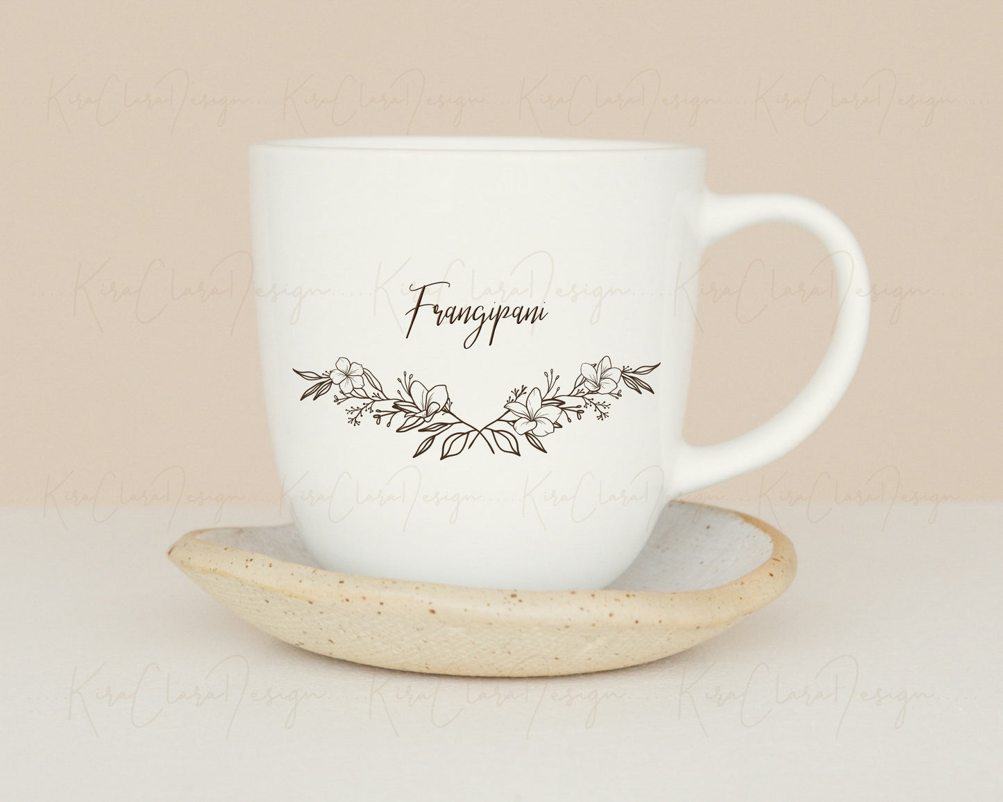 Frangipani Flower (Plumeria) Border Frame Clipart