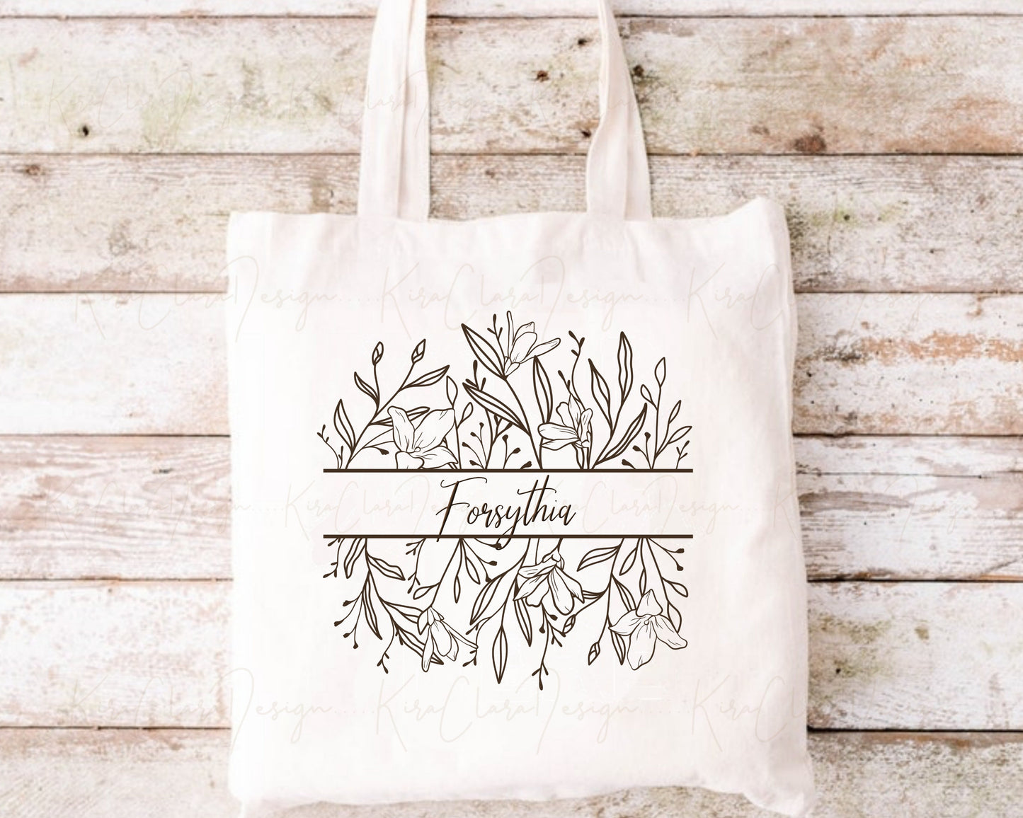 Forsythia Flower Split Border Frame Clipart