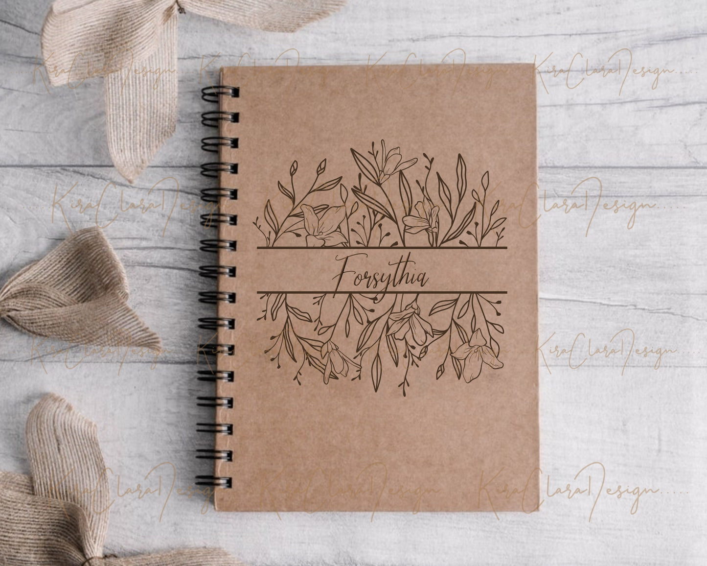 Forsythia Flower Split Border Frame Clipart