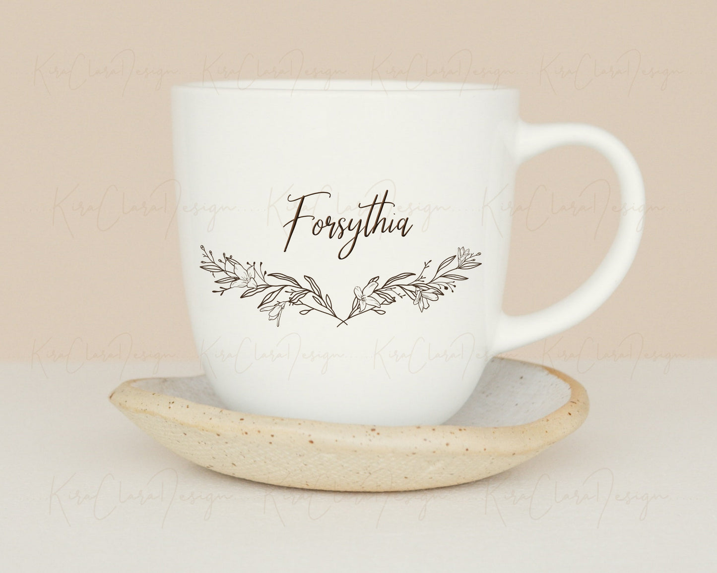 Forsythia Flower Bottom Border Frame Clipart SVG