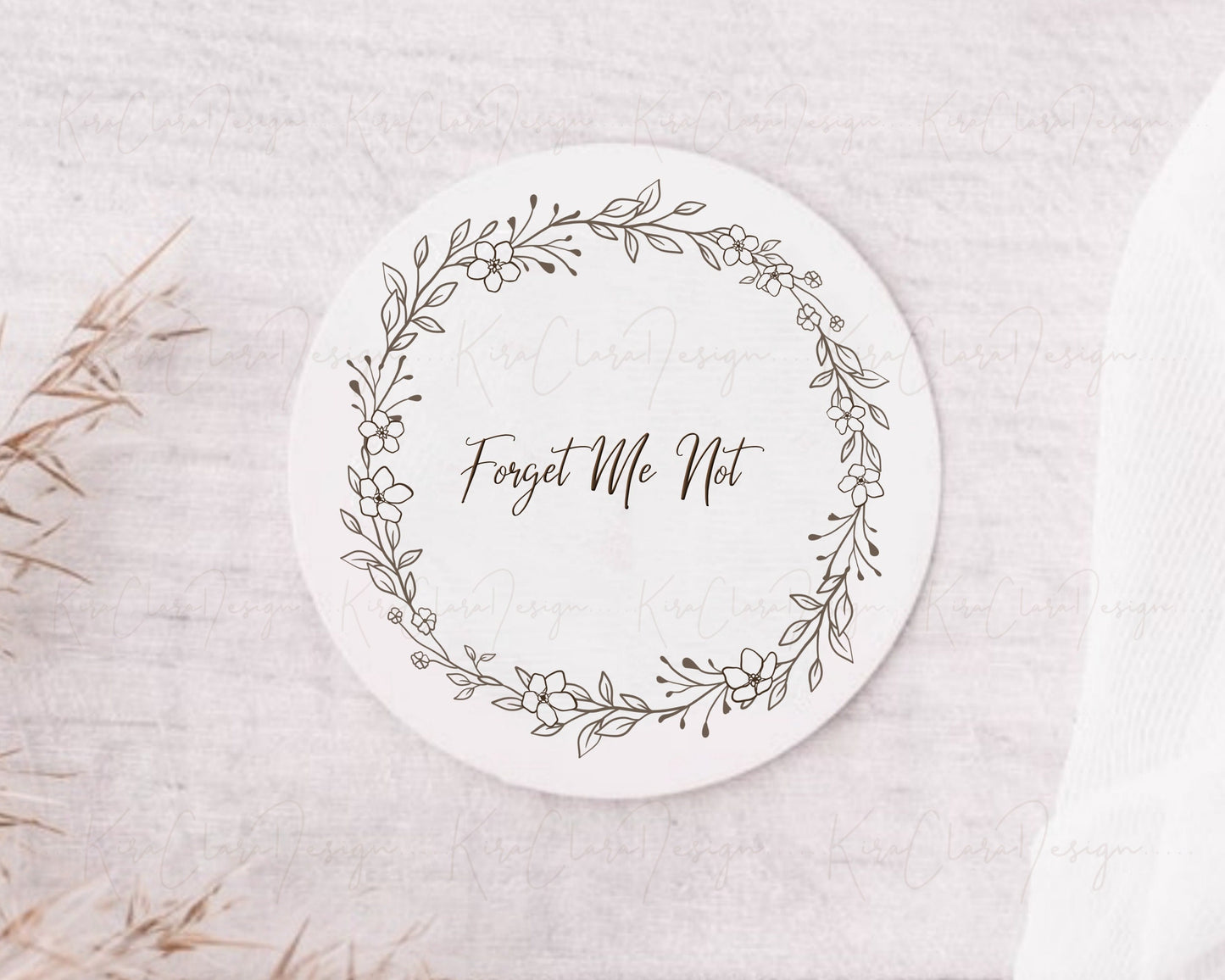 Forget Me Not Flower Wreath Clipart