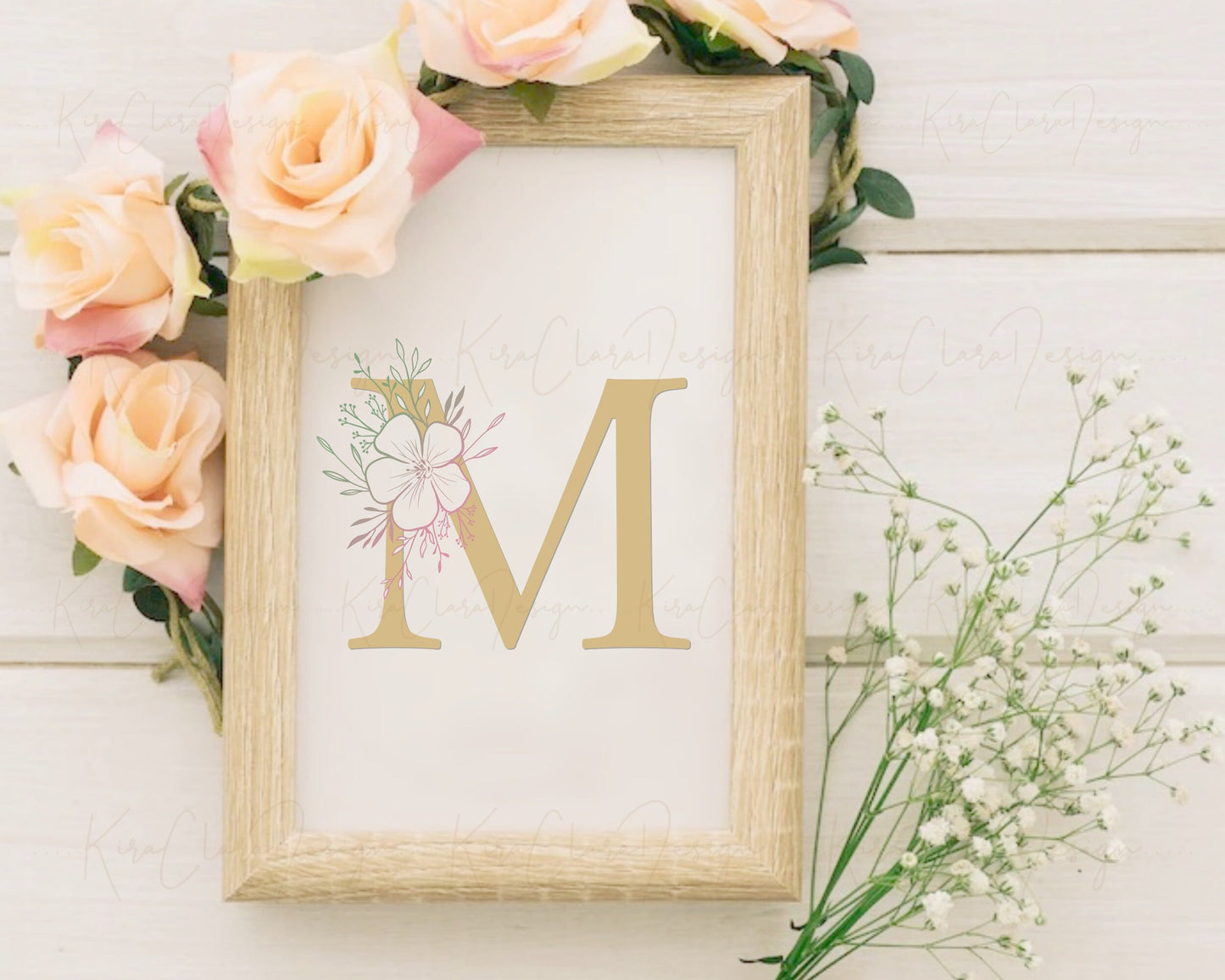 Colourful Flax Floral Monogram Alphabet Clipart