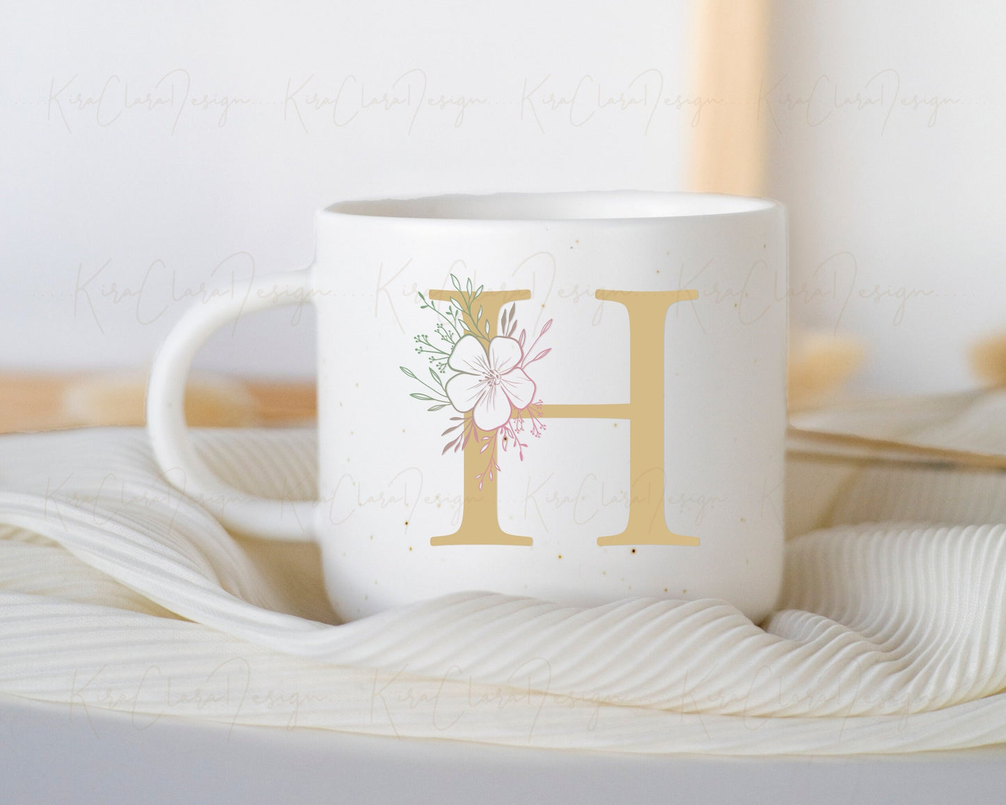 Colourful Flax Floral Monogram Alphabet Clipart