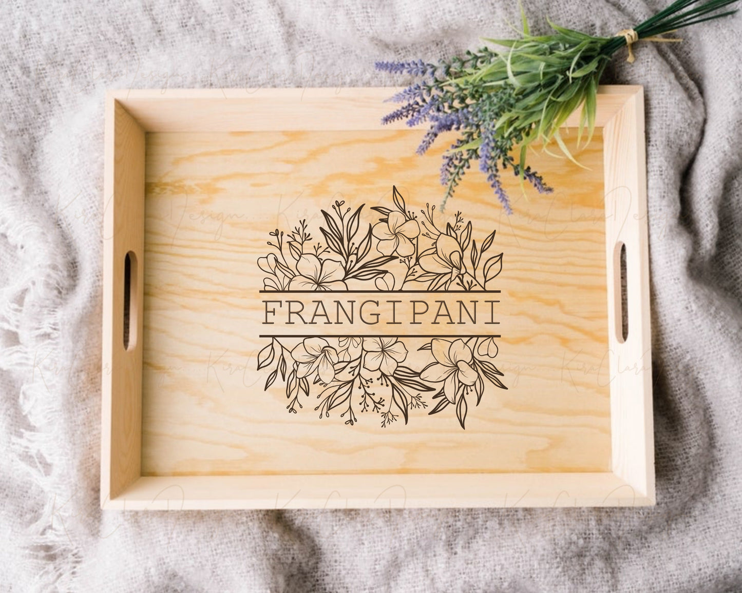 Frangipani Flower (Plumeria) Split Flower Border Frame Clipart