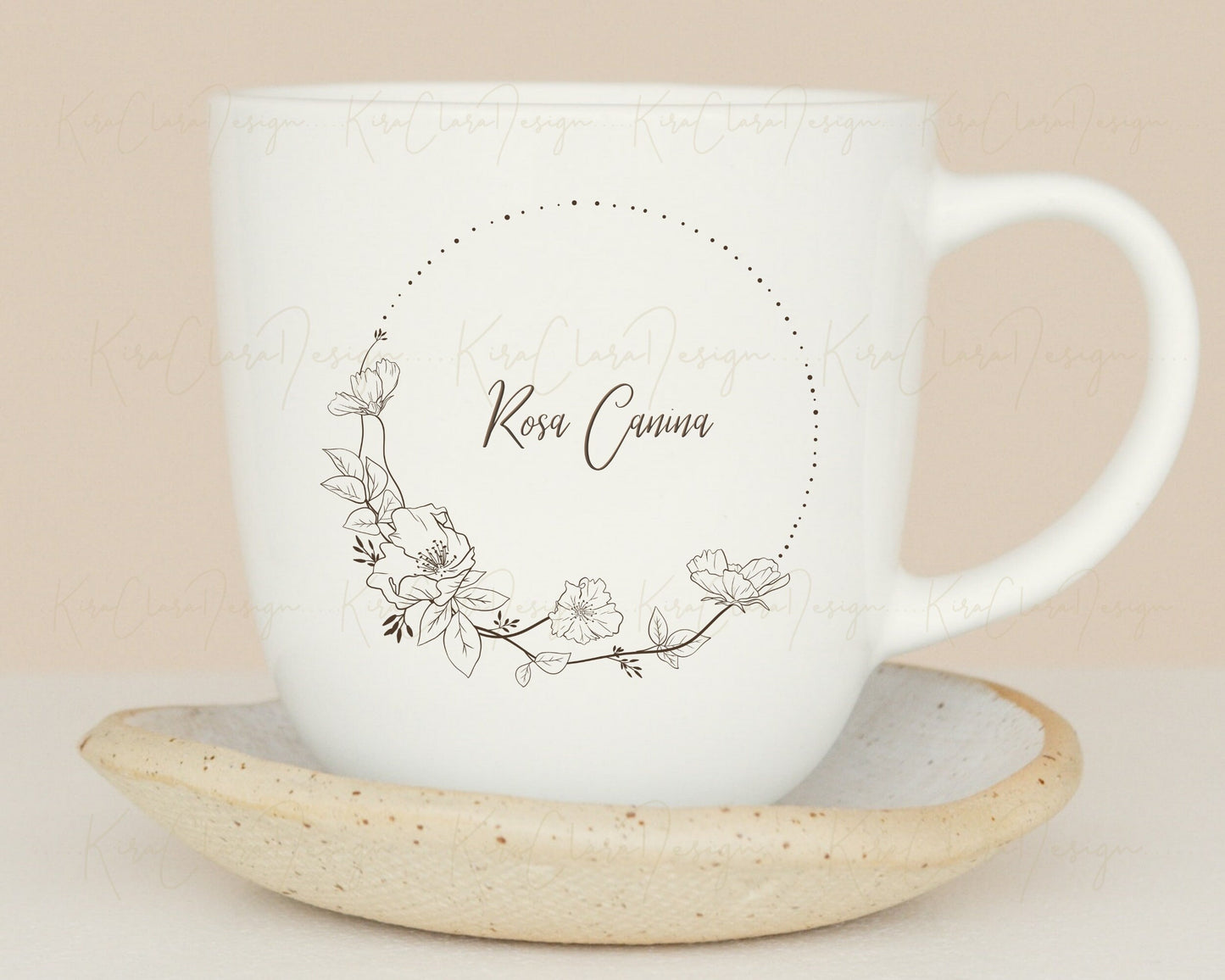Rosa Canina Flower Circle Wreath Clipart