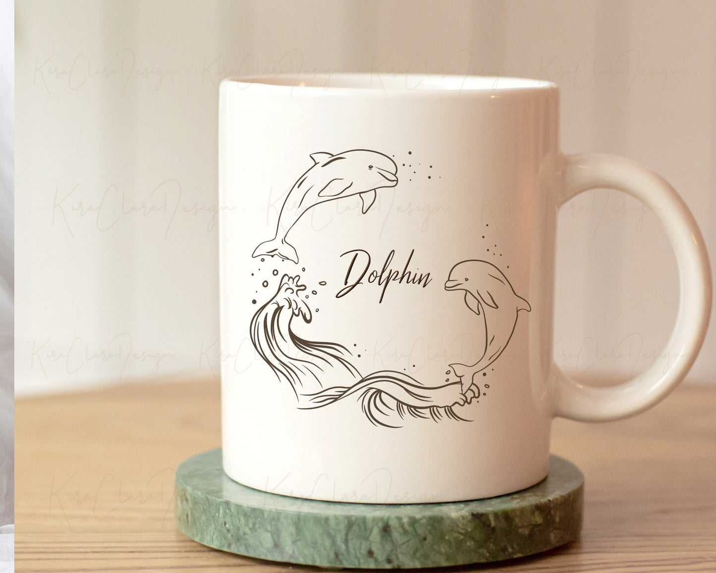 Sea Animal Dolphin Wreath Clipart