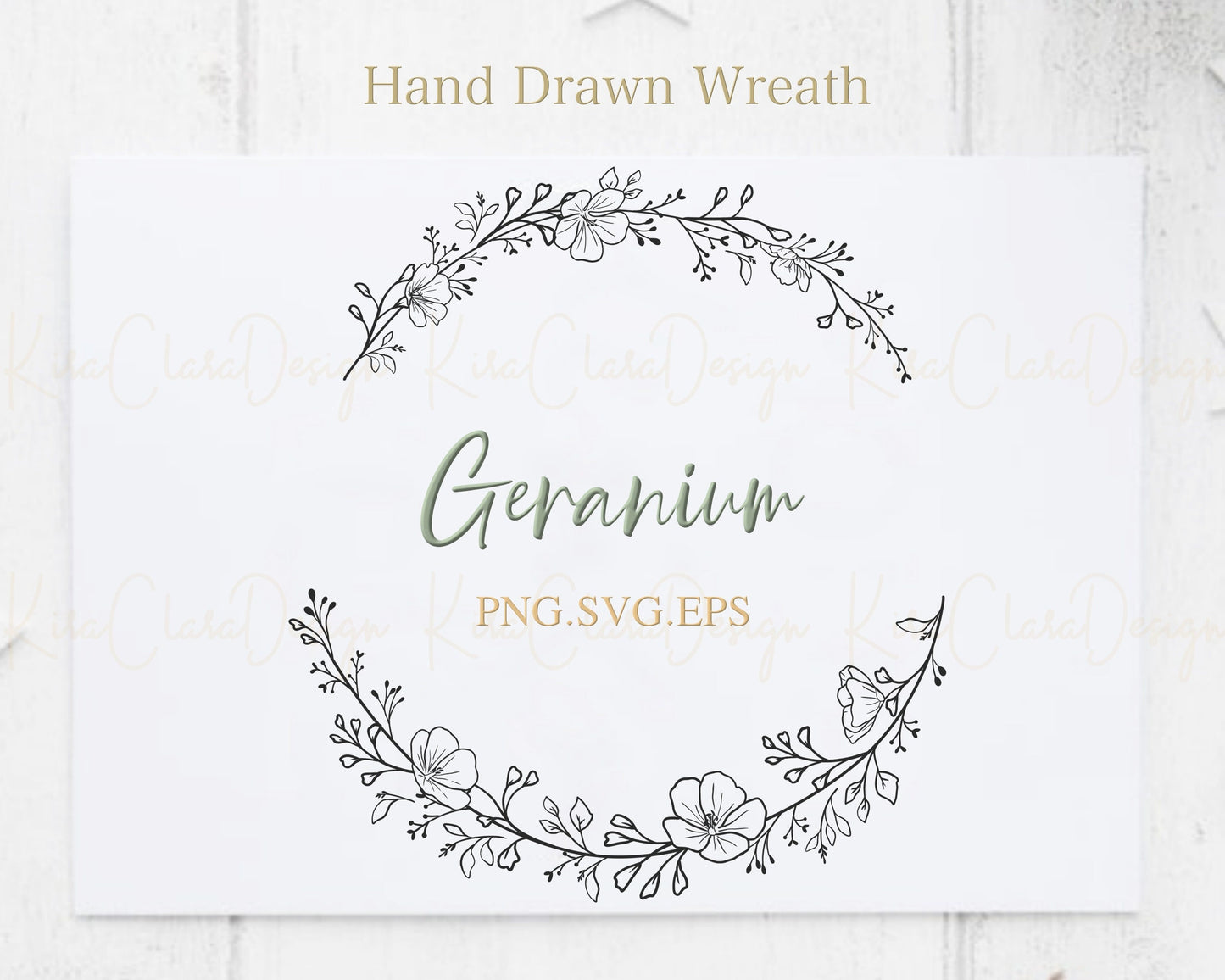 Geranium Flower Half Wreath Clipart Cranesbills Vector