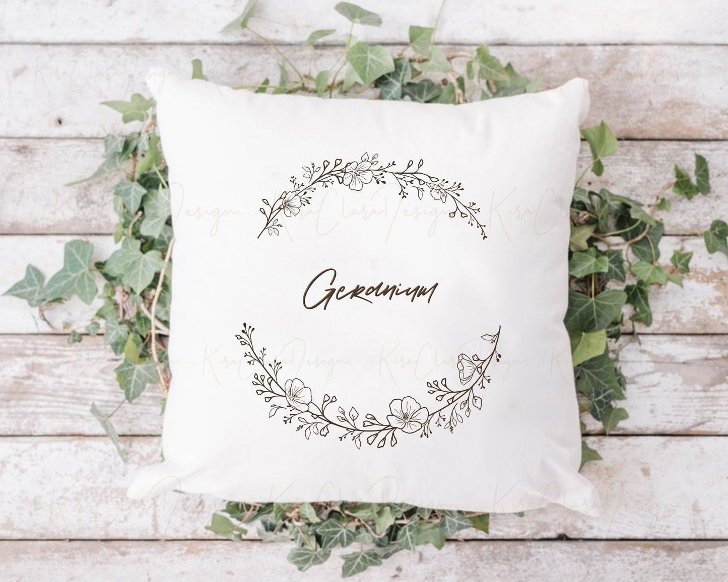 Geranium Flower Half Wreath Clipart Cranesbills Vector