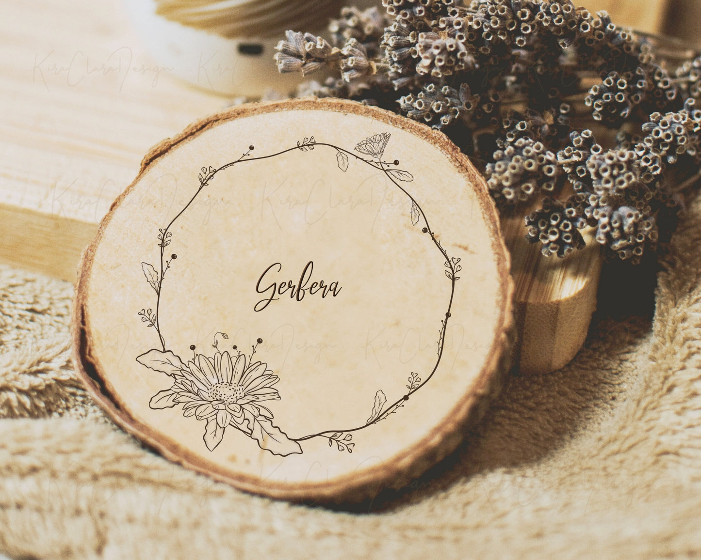 Gerbera Flower Circle Wreath Clipart