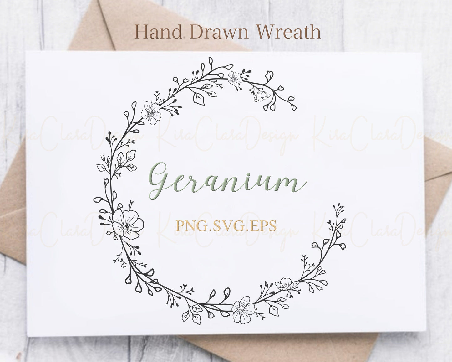 Geranium Flower Wreath Clipart Cranesbills Vector