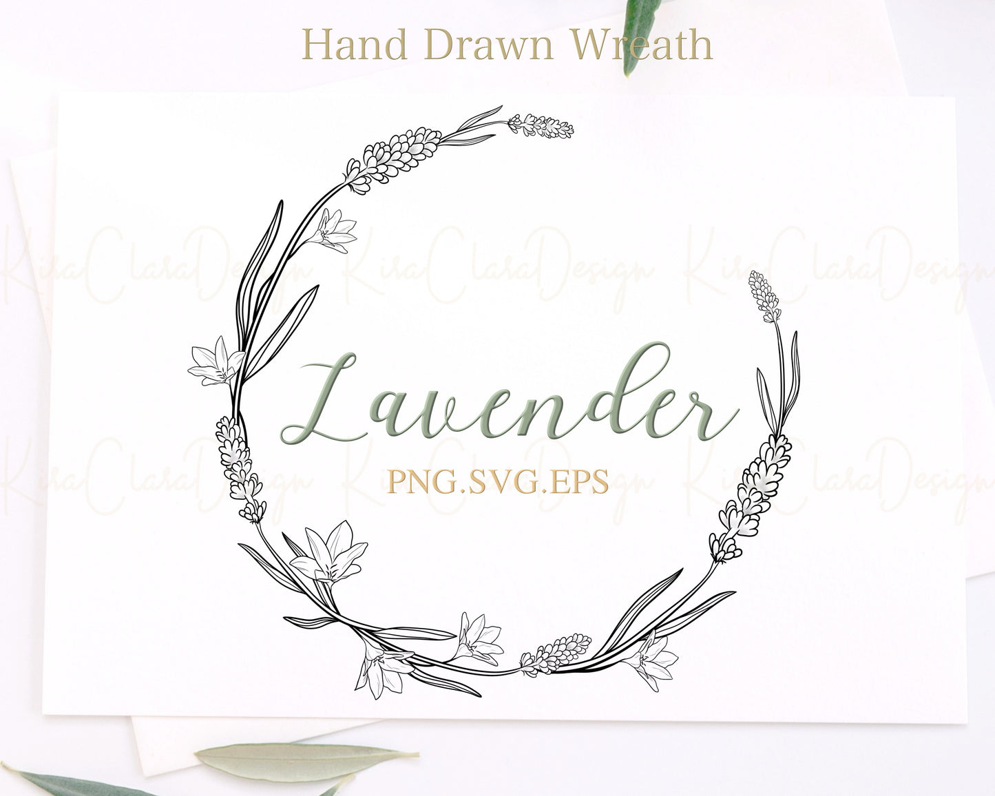 Lavender Flower Wreath Clipart SVG
