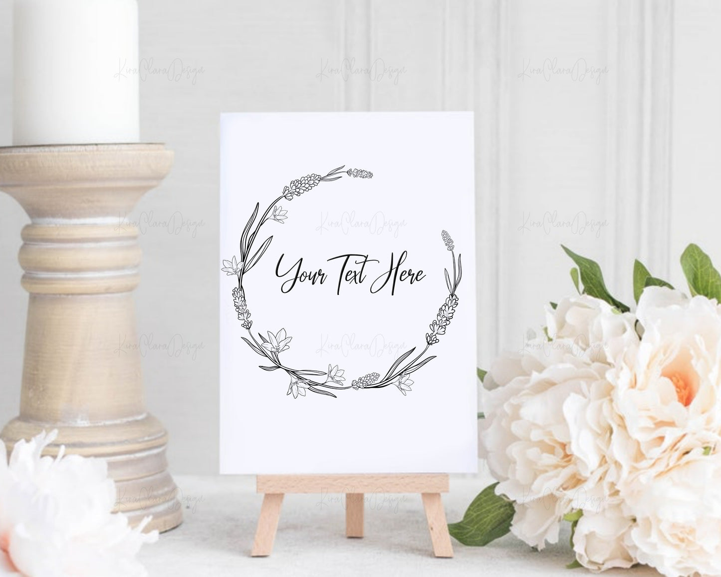 Lavender Flower Wreath Clipart SVG
