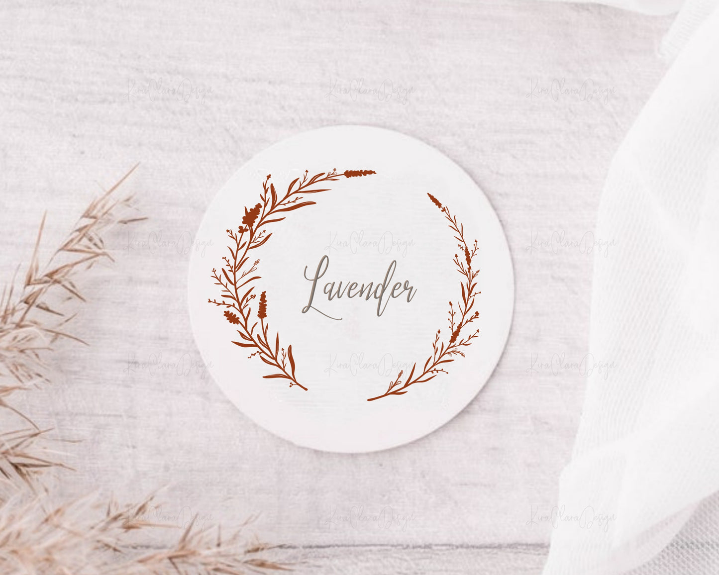 Lavender Flower Wreath Clipart SVG