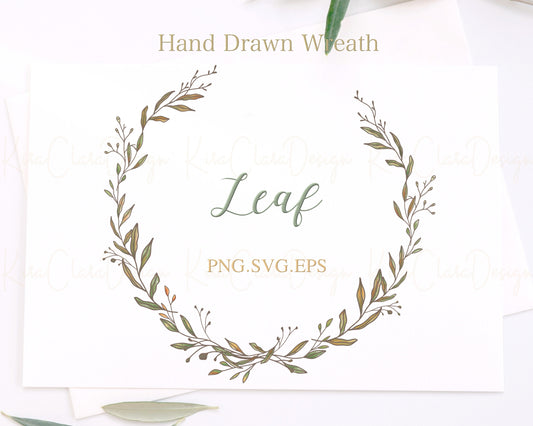 Colorful Leaf Wreath Clipart