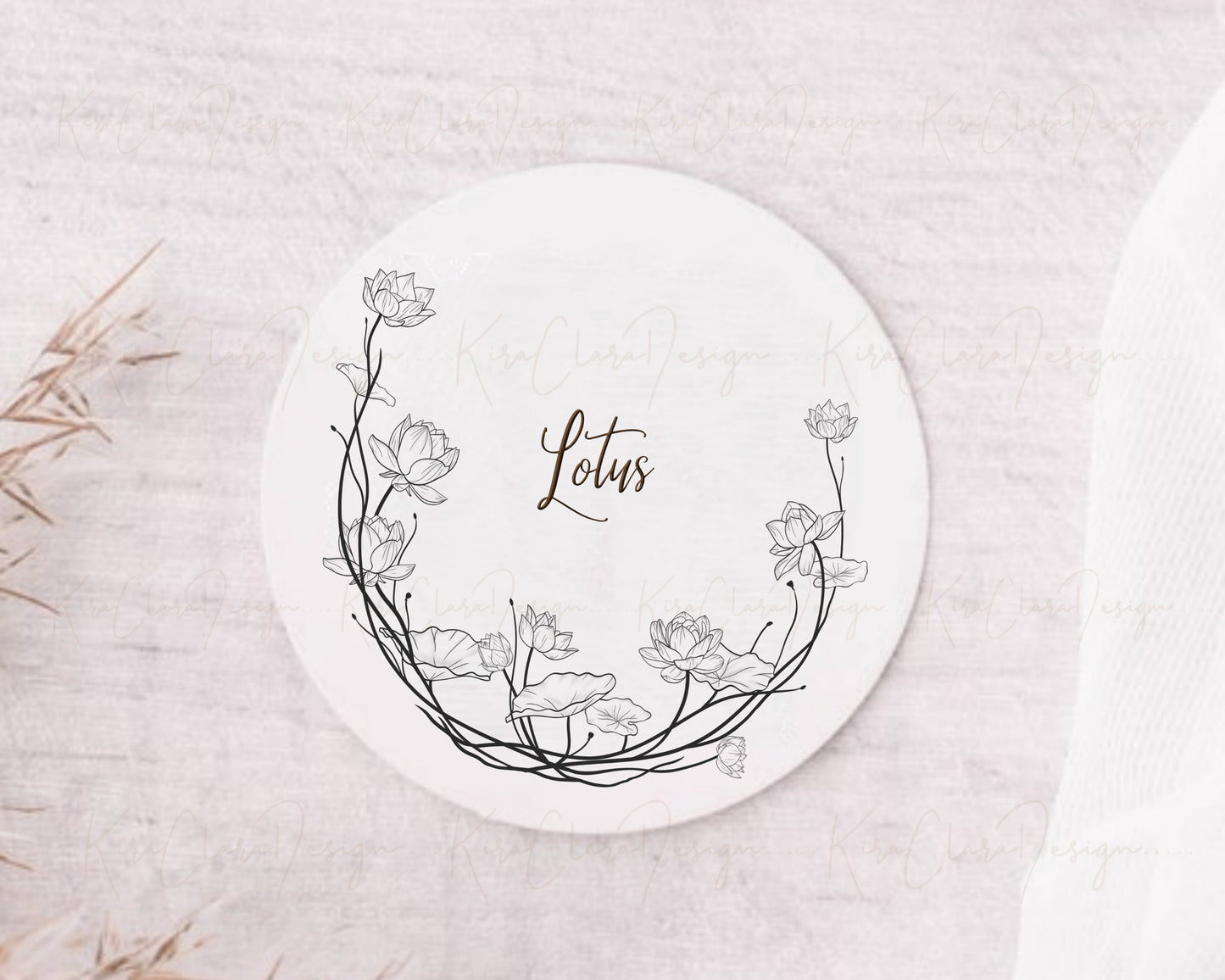 Lotus Flower Wreath Clipart