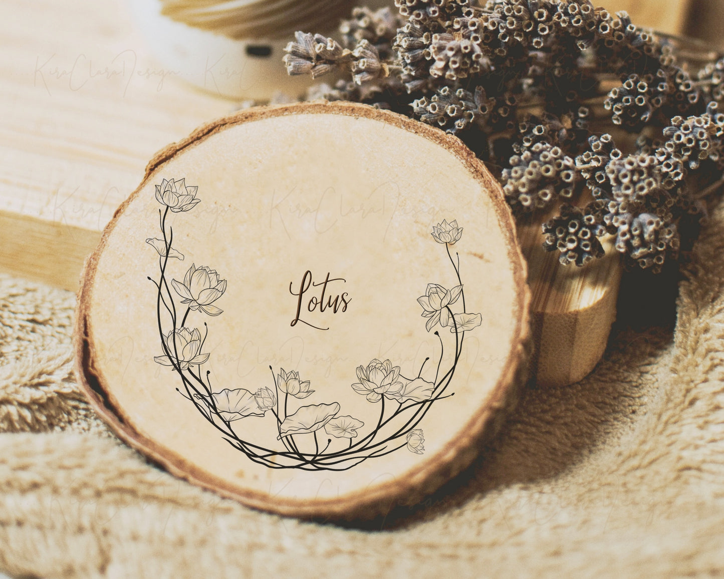 Lotus Flower Wreath Clipart