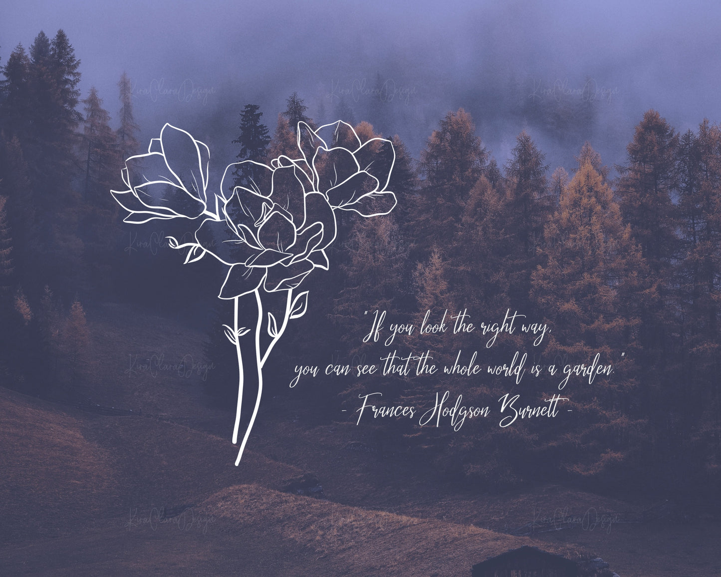 Magnolia Flower Outline Clipart
