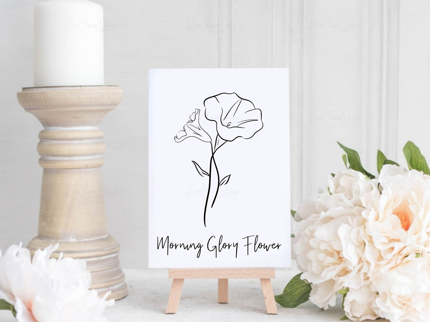 September Birth Flower Morning Glory Outline Clipart