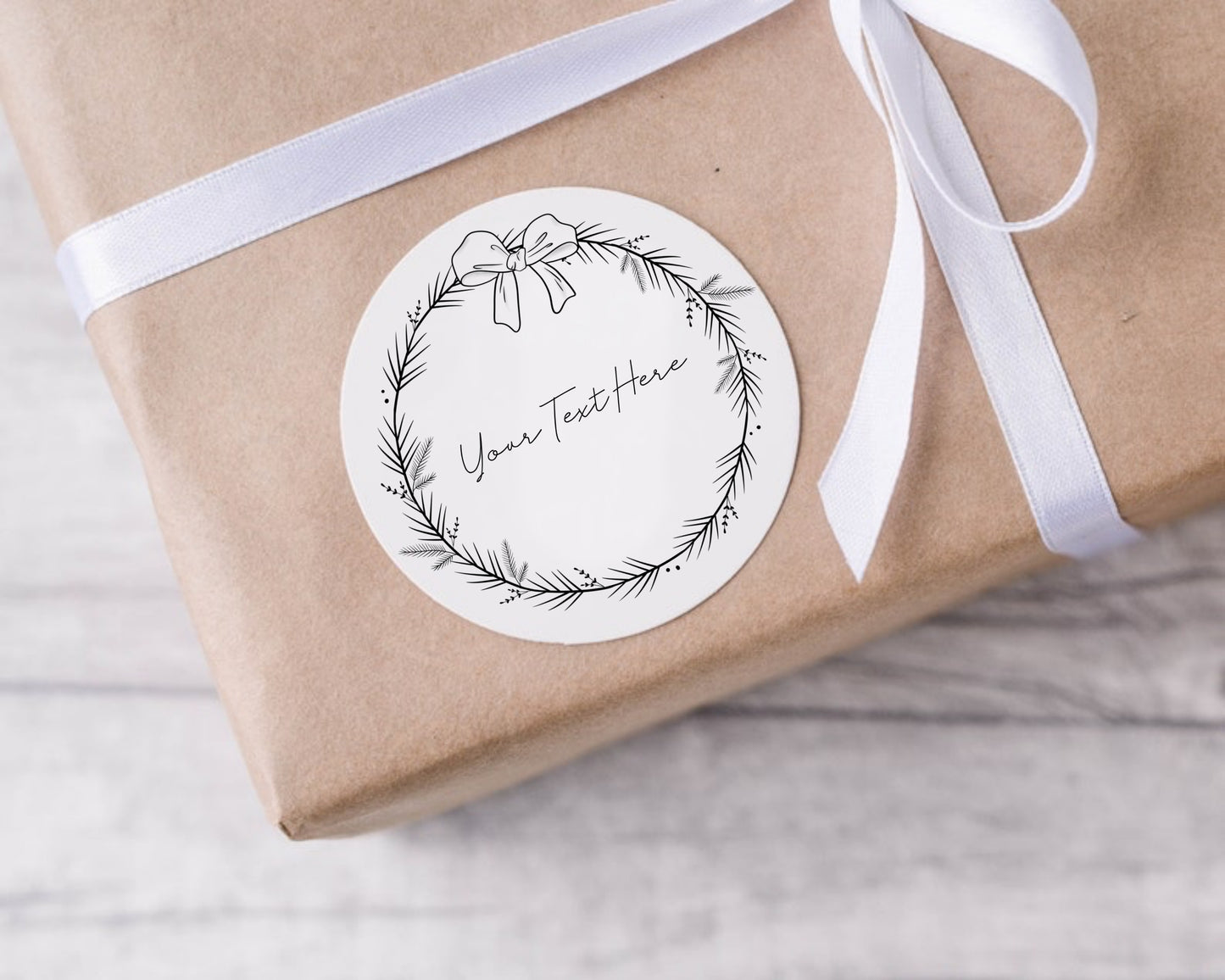 Pine Tree With Ribbon Full Wreath Clipart