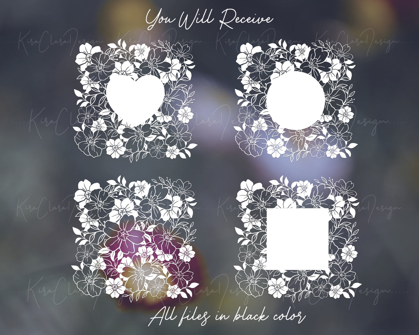 Primrose Clipart/Square Floral Pattern SVG