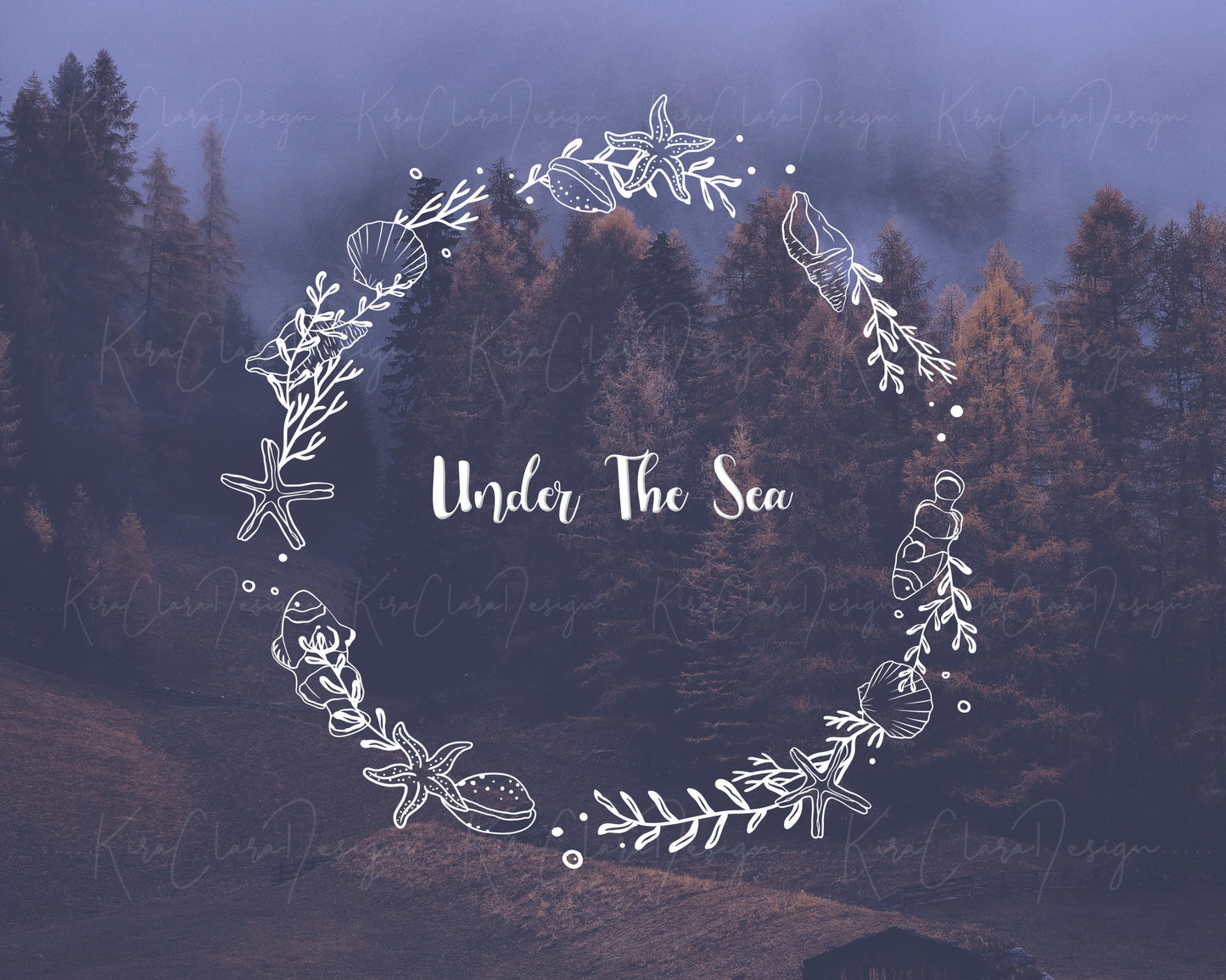 Sea Creature Wreath Clipart