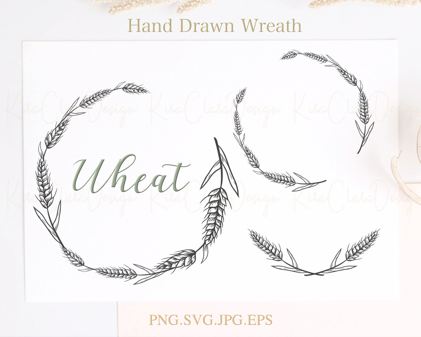 Honey Wheat Border Frame SVG